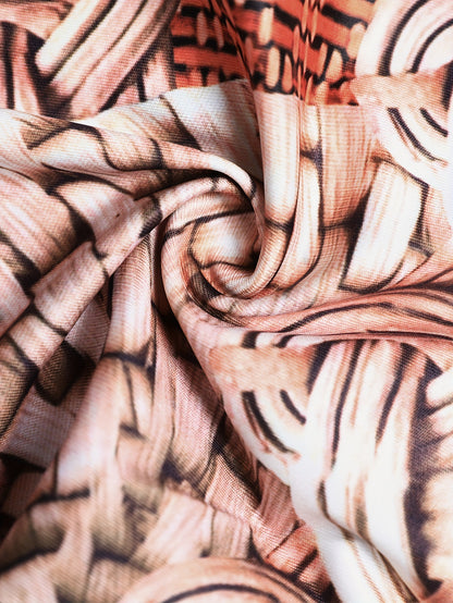 Boho Floral Print Two-piece Set, Vacation Off Shoulder Twist Crop Top & Split High Waist Skirt Outfits, Women's Clothing