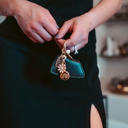 invisawear Smart Jewelry - Personal Safety Device - Gold Flower Keychain