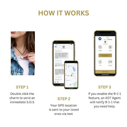 invisawear Smart Jewelry - Personal Safety Device - Gold Flower Keychain