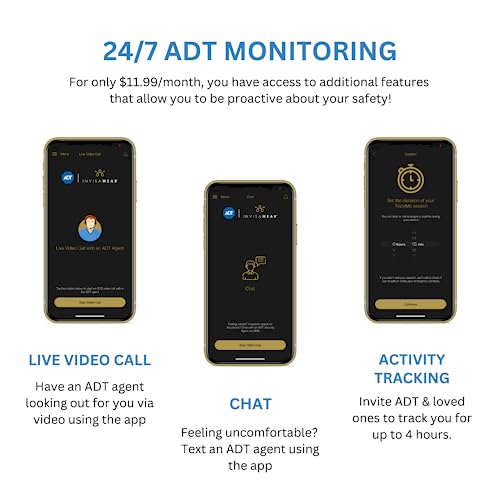 invisawear Smart Jewelry - Personal Safety Device - Gold Flower Keychain